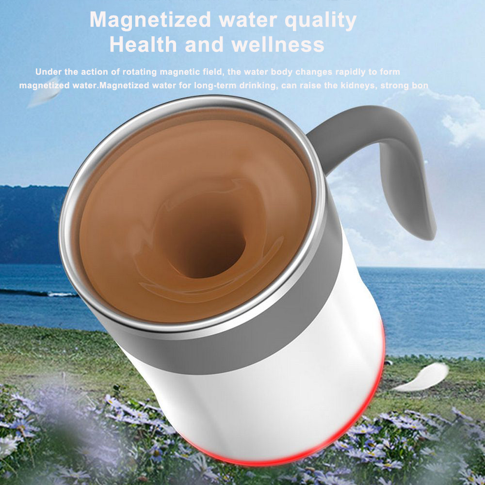 Automatisk lat självomrörande mugg automatisk kaffemjölksblandningsmugg te smart rostfritt stål mixkopp drinkware