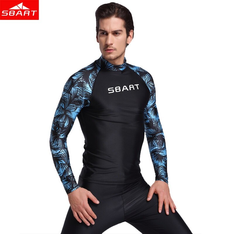 SBART nuovi maniche lunghe costumi da bagno rashguard surf abbigliamento si adatta alle immersioni camicia vestito di nuotata pesca subacquea kitesurf uomini rash guard