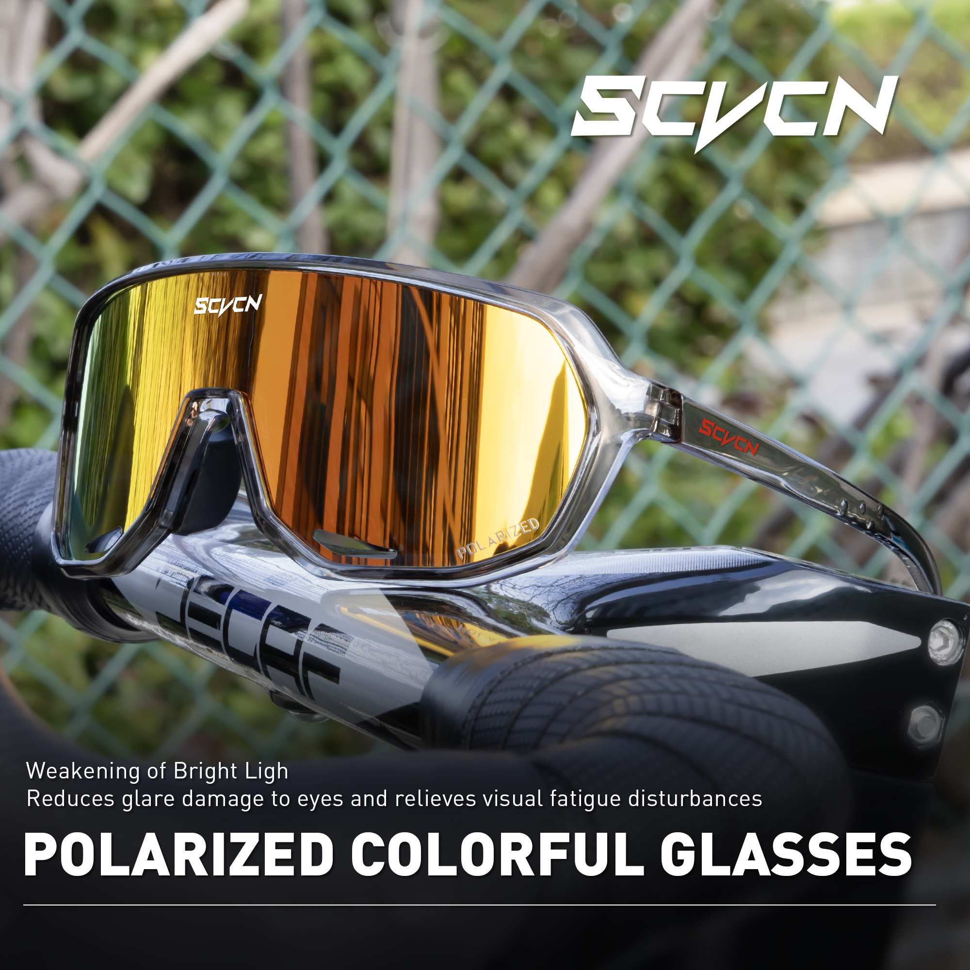 SCVCN Polarized Sunglasses for Driving Cycling Glasses Bicycle Mountain Bike Men Women UV400 Casual Glasses: PURPLE