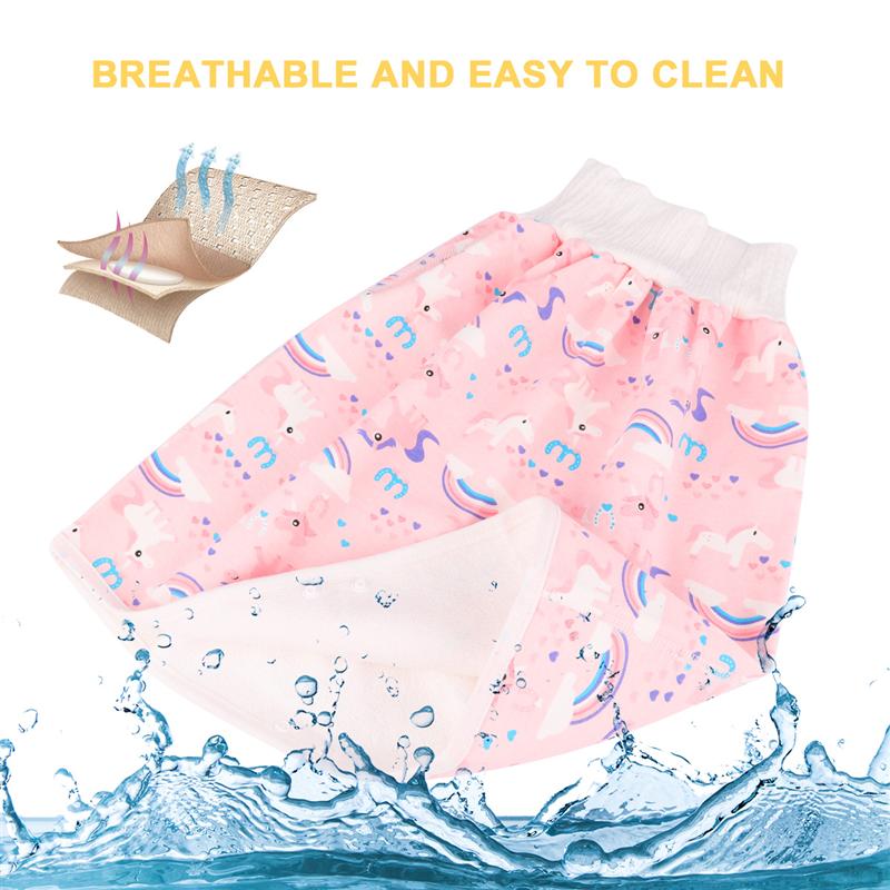 Toddler Cotton Training Pants Cloth Diaper Skirts Washable Waterproof Reusable Potty Nappy Pants Toliet Diapers for Baby 0-4Y