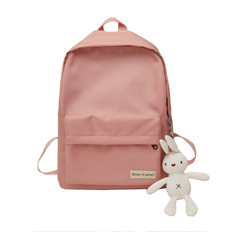 Backpack School Bag Female For Student College Campus Backpack Large Capacity Rucksack Mochila: Pink