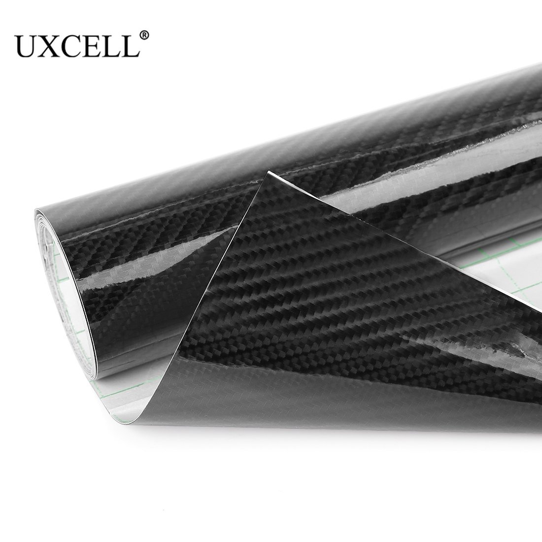 Uxcell 3D 4D 5D 6D de fibra de carbono burbuja de estirable coche película de vinilo adhesivo 152x60 cm/100 cm x 50 cm/152 cm x 30 cm/300x50 cm