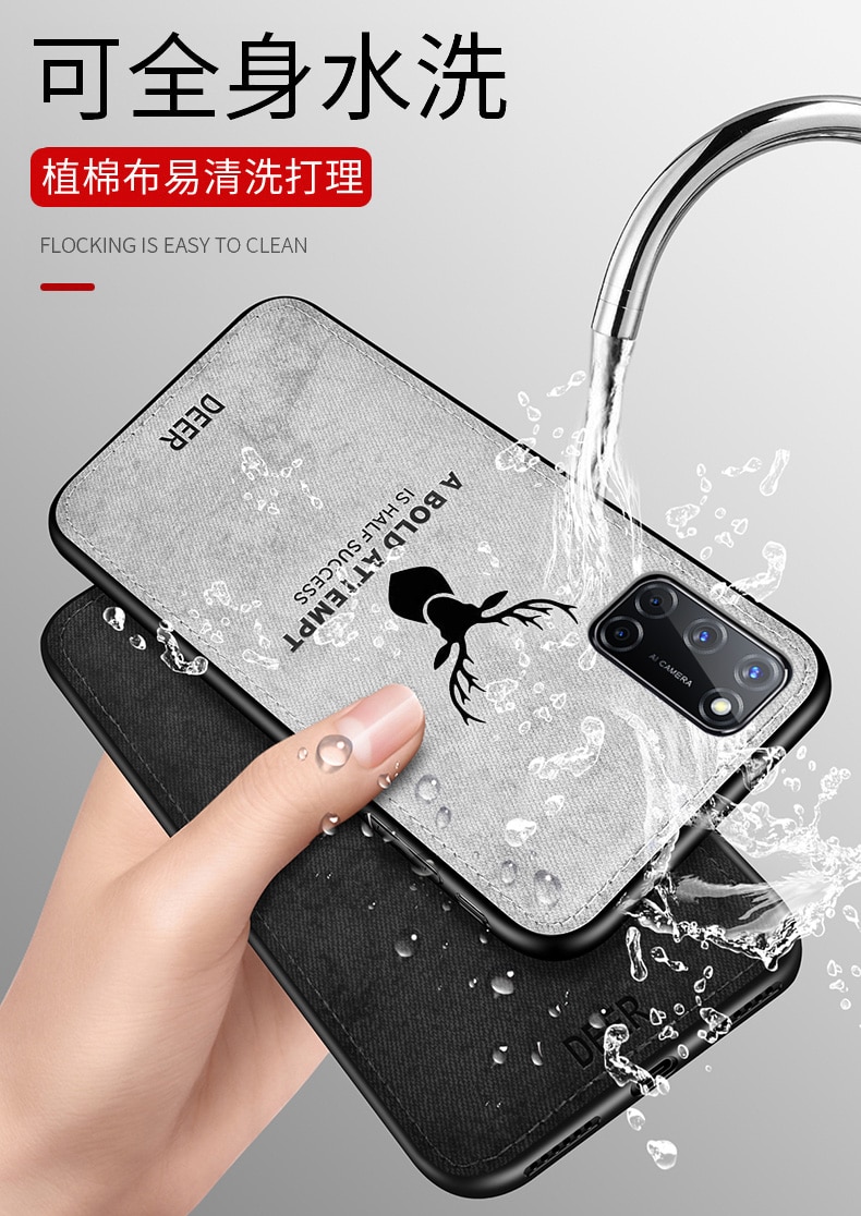 Pour OnePlus 8T étui de luxe en Silicone souple + tissu dur cerf chat housse de protection arrière pour one plus 8t oneplus 8T 1 + 8T coque