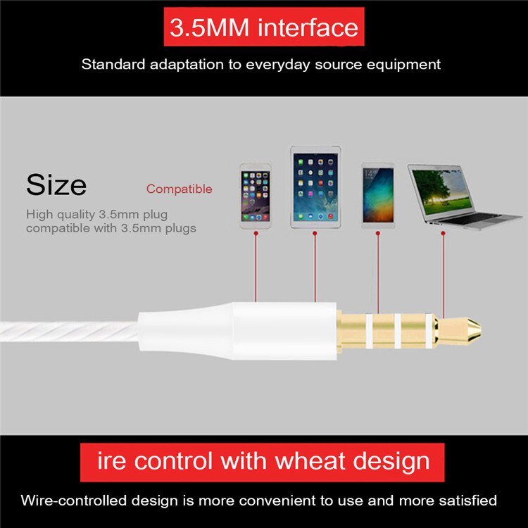 Factory Direct Sales in-Ear Wired Headset Universal Apple Android Mobile Phone Headset Microphone Foreign Trade Supply Cross-Bor