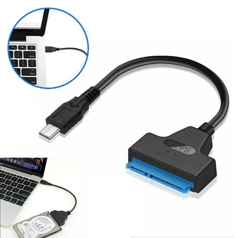 USB 3.1 Type C to SATA III HDD SSD 2.5" Hard Drive Adapter Cable 22-Pin UASP