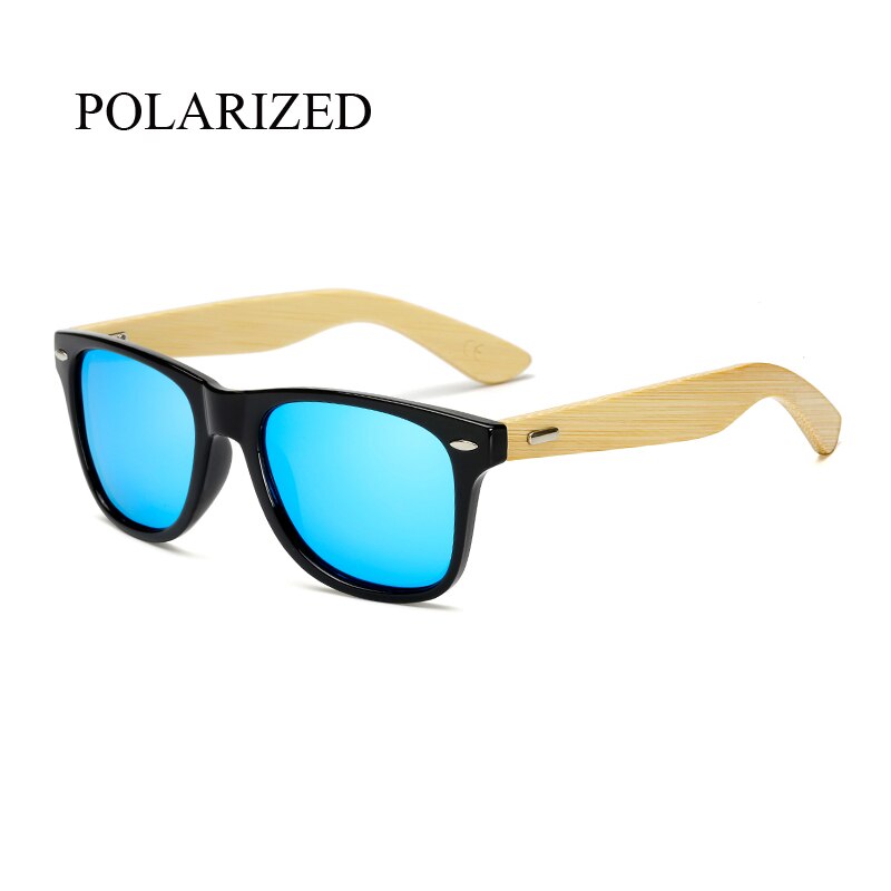 Gafas de sol polarizadas de madera de bambú cuadrado para hombre y mujer, gafas de sol Polaroid para hombre y mujer, gafas de sol retro hechas a mano de color rosa: KP1501 C59