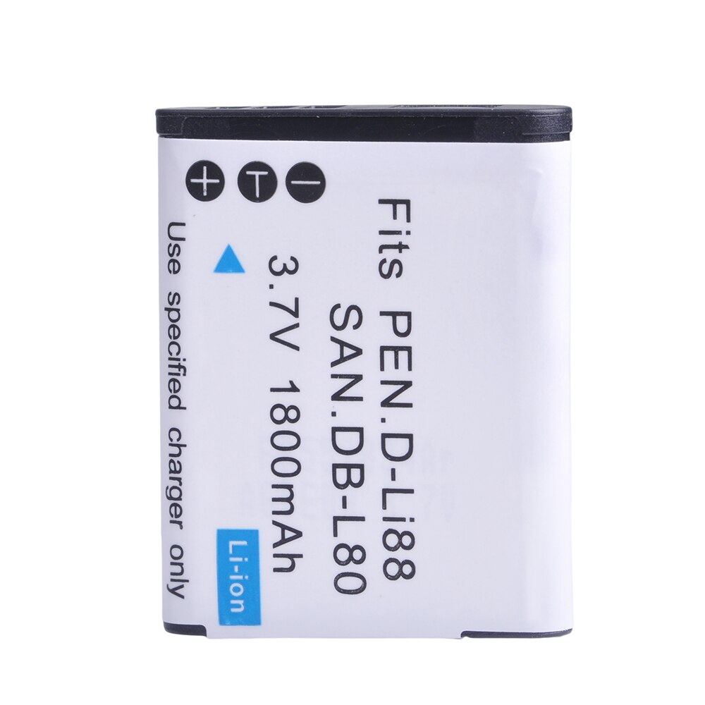 2Pcs DB-L80 D-LI88 DB-L80A D LI88 Camera Battery for Sanyo VPC-CG10 CG20 VPC-CG88 CG100 DB-L80AU for Pentax Optio P70 H90 W90