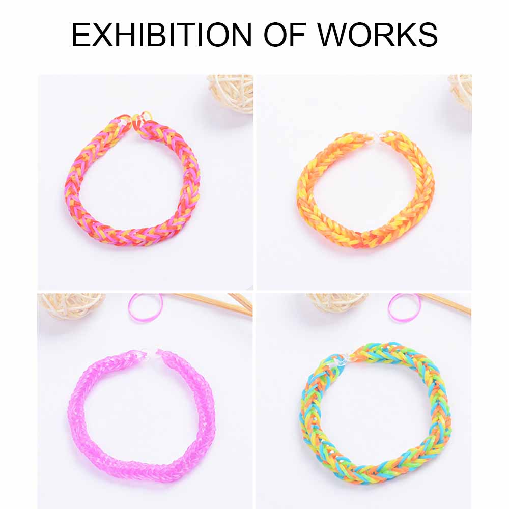 Rubber Bands Loom DIY Weave Box Elastic Bracelet Handicraft For Colorful Rubber Diy Make Woven Bracelets Girl