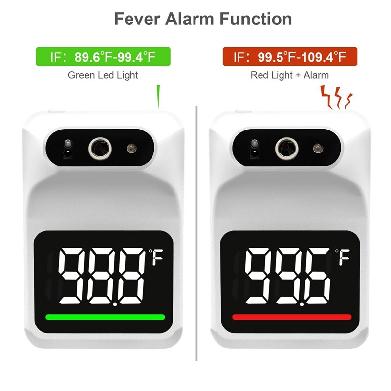 Wall-Mounted Thermometer,Infrared Forehead/Body Temperature Scanner,No-Contact/with Fever Alarm for School Office