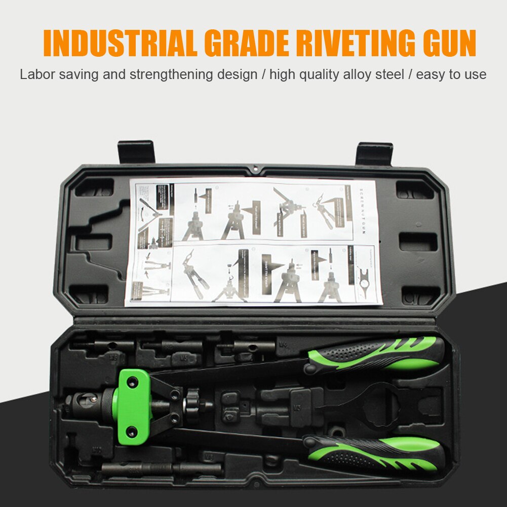 Blind Rivet Nut Gun Heavy Hand Insert Nut Tool Portable Manual Mandrels Non-slip Handle Nailer Household Woodworking Tool