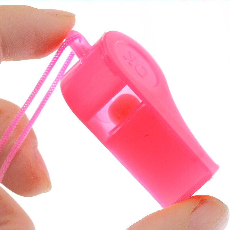 Silbatos de plástico con cordón para supervivencia, 12 uds., árbitro deportivo para escuela, acampada, XD88