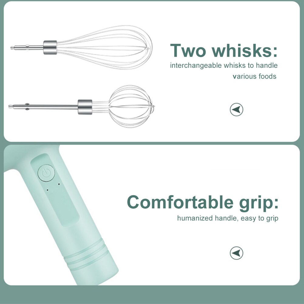 Wireless Electric Food Mixer Portable Hand Blender Rechargeable Dough Blender Egg Beater Baking Hand Mixer Kitchen Tools