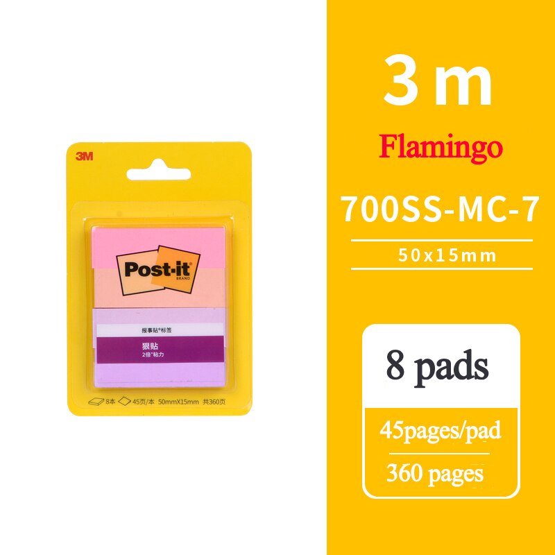 Colorful Cute Postit Sticky Notes avviso adesivo Postite note di carta Memo Pad Office Home 3M Post It grandi marchi sono affidabili: 50X15mm Flamingo