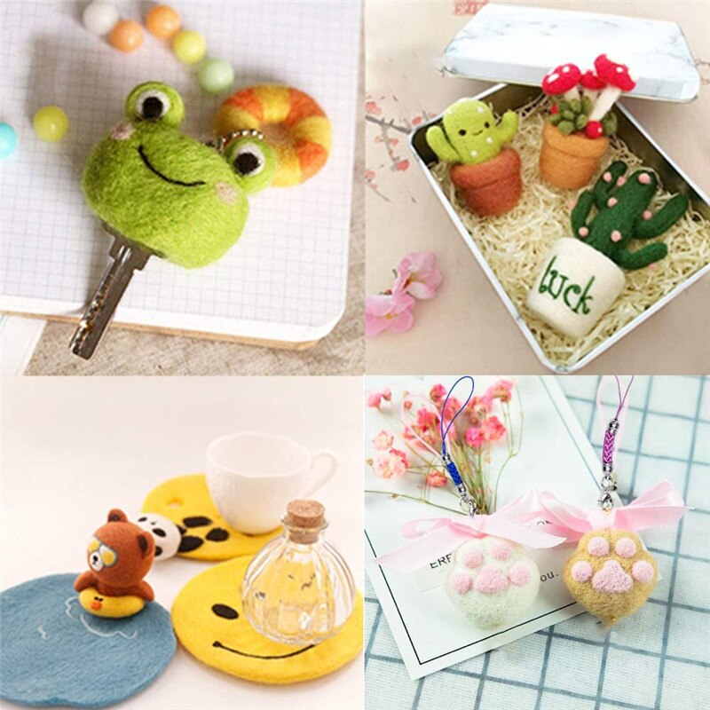LMDZ 24 Colors Wool Felting Needle Kit Foam Mat Arts Fibre Yarn Fabric Roving DIY Spinning Sewing Mold Needlework Accessories