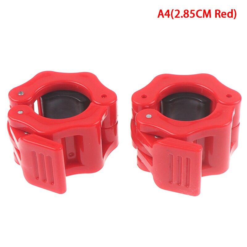 2 stuks halter barbell kraag clips klem gym gewichtheffen fitness training nieuwe 25mm/28mm/30mm: A4(2.85cm rode)