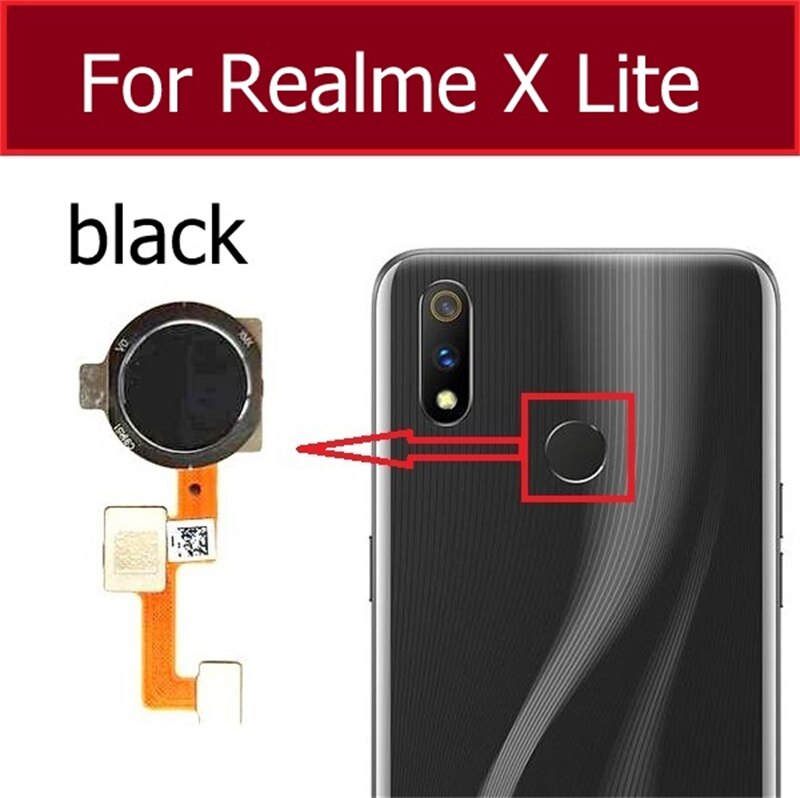 Fingerabdruck Sensor Heimat Taste Schlüssel berühren Ich würde biegen Kabel Für OPPO Realme X50 Meister X50M X50T X Lite X3 Super Zoomen Ersatzteile: X Lite Schwarz