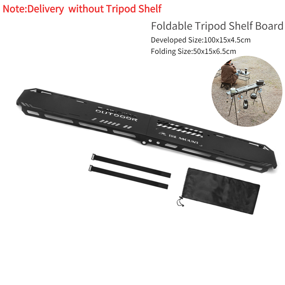 Outdoor-Kochgeschirr Hänge gestell faltbar Camping Stütze Ständer Halterung Platte hängen Organizer Ständer Stativ Regal Tischplatte: Black