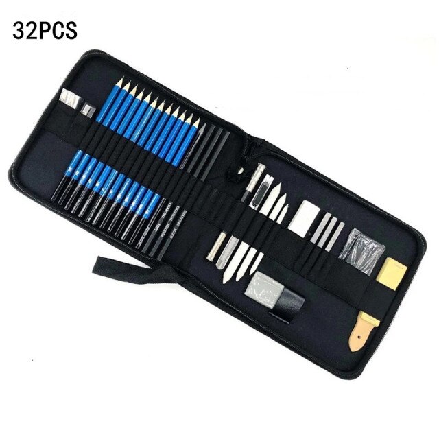 32Pcs/Set Drawing Sketch Charcoal Pencil Eraser Art Craft Painting Sketching Kit Artist's Pencils Drawing Supplies: Default Title