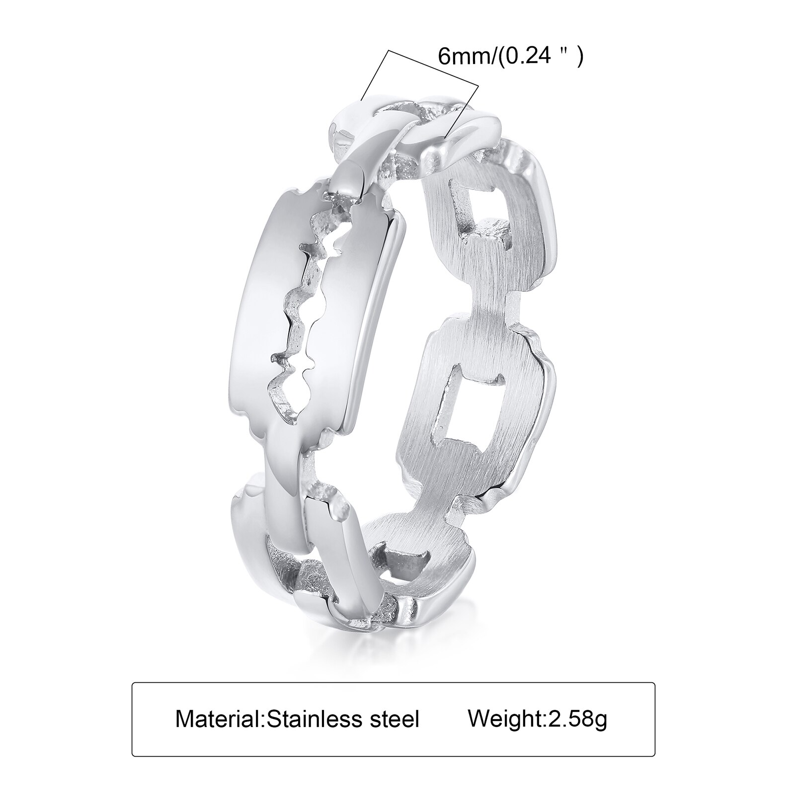 Einzigartige Männer Ring, Rasierklinge Ring. Edelstahl unisex Klinge Ring Schmuck für männer frauen: 12 / Mode Silber-