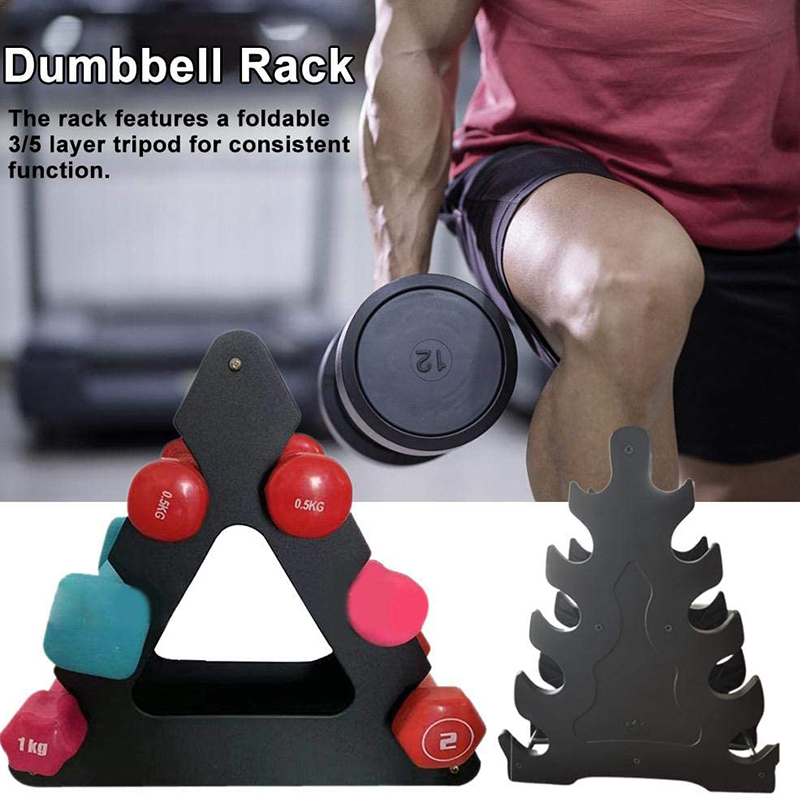 1 hantel Halterung Drei-dimensionale Dreieck Kleine Blätter Große Blätter Hantel Gestell Drei-Ebene Hantel Gestell Fitness Zubehör