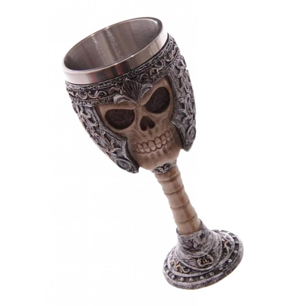 Stainless Steel Skull Gothic Wine Goblet Beer Mug Cup Drinking Cup 17.5cm