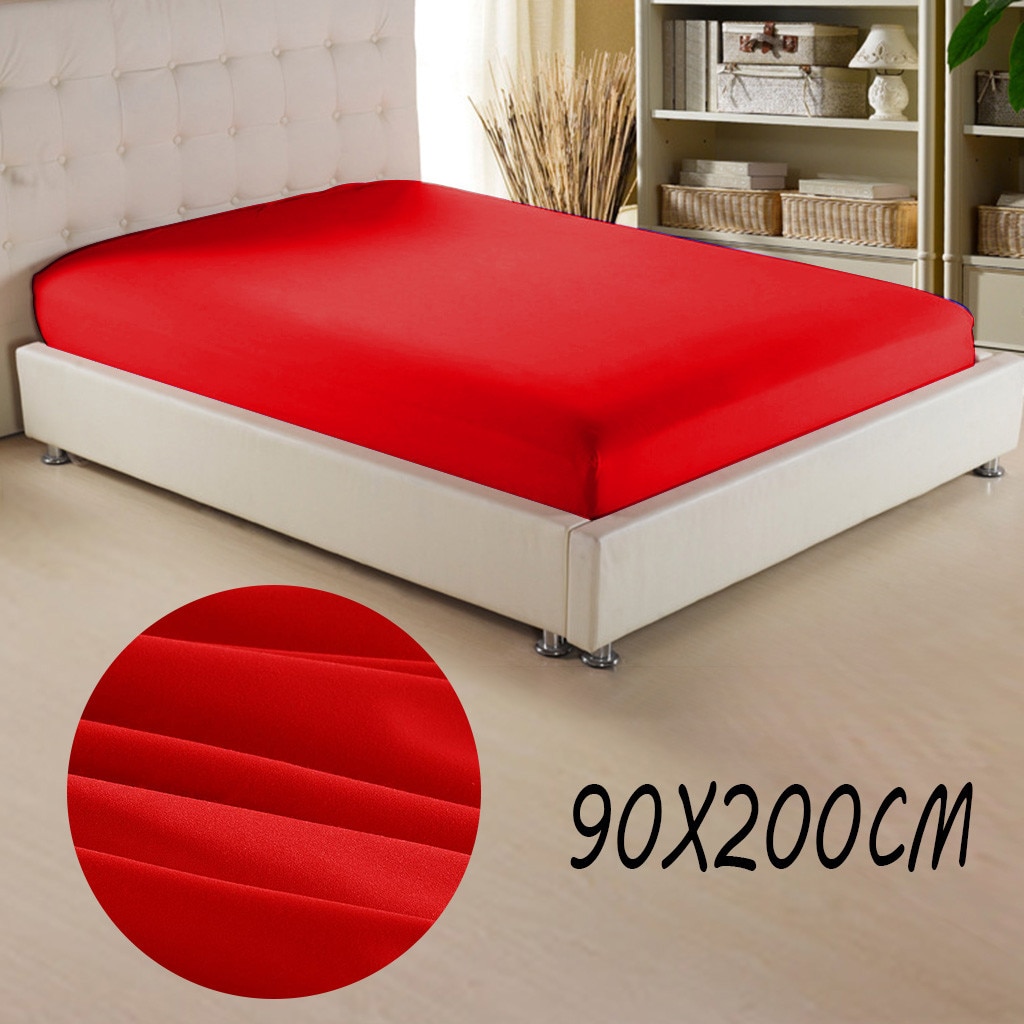 10 colors Mattress Protector Cover Solid Color Hypoallergenic Anti-mite Bed Sheet Mattress Pad Queen Size Cover 90 x 200cm: A