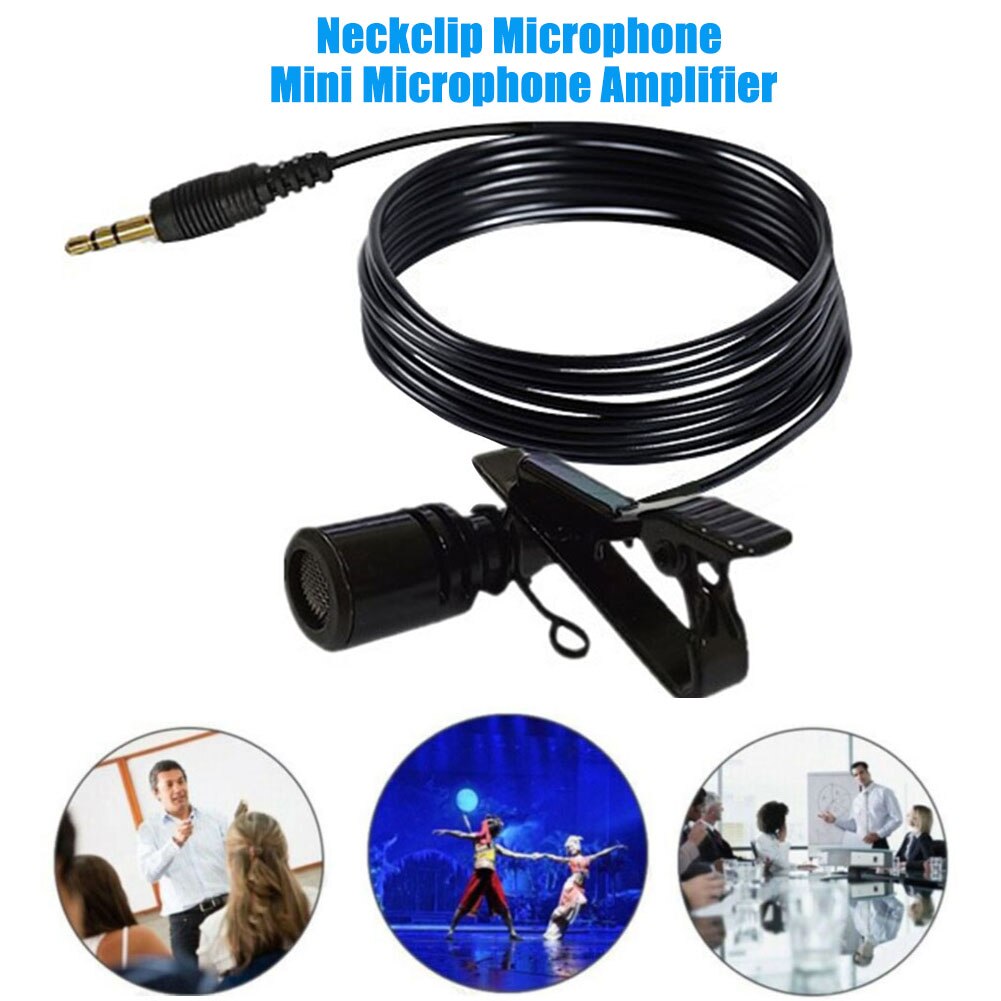 Portable External 3.5mm Jack Clip on Lapel Lavalier Microphone For Phone Handsfree Wired Condenser Mic For teaching Speeching