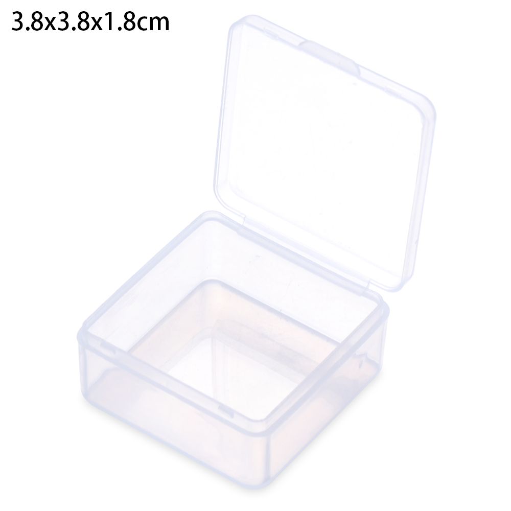 Caja pequeña de plástico transparente con tapa, contenedor de colección, caja de almacenamiento, , 1 ud.: Rosa