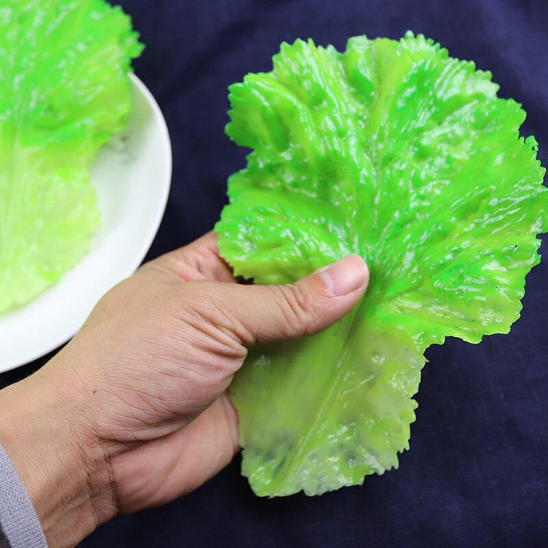 Konstgjord kålblad plast grönsak grön sallad plast blad pvc sallad dekoration