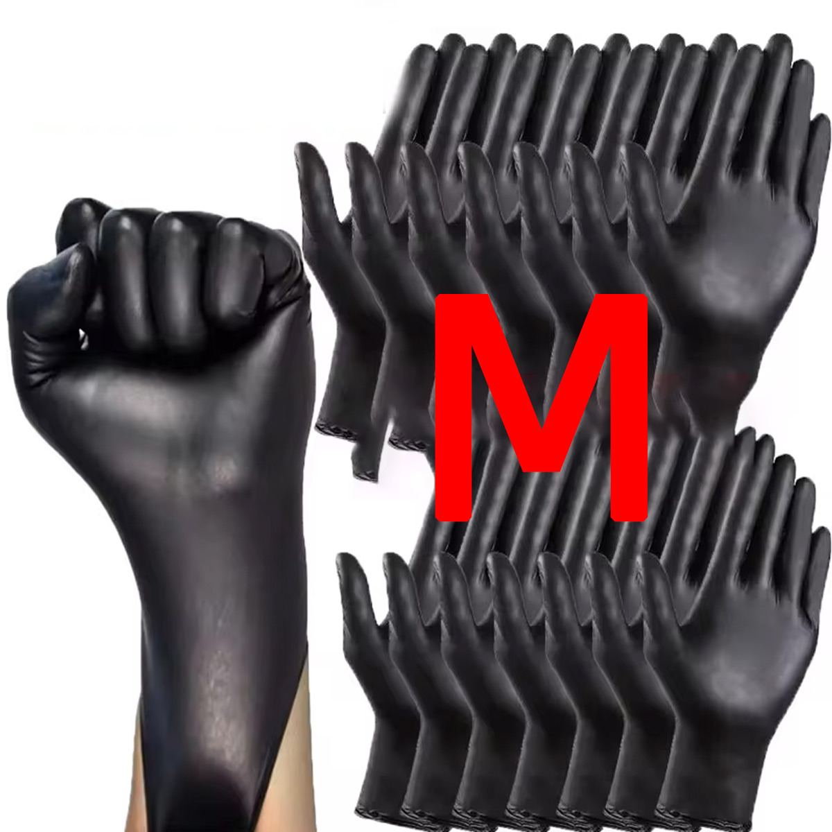 Guantes desechables de nitrilo negro, herramientas de cocina para el hogar, lavado de coches, guantes de trabajo de limpieza del hogar: M / Marrón