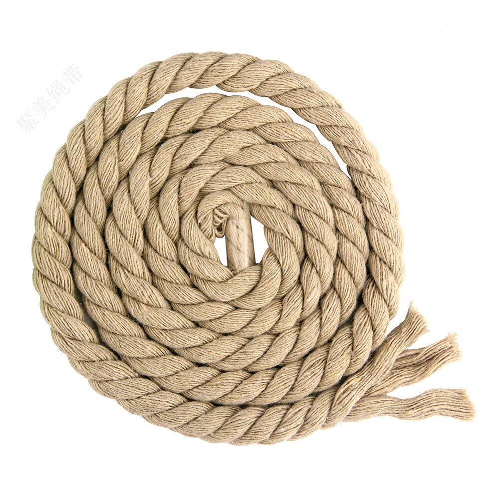 5 metros 10MM 3 partes retorcidas 100% cordones de algodón coloridos/cuerda para bolsa decoración del hogar accesorios textiles DIY: Caqui