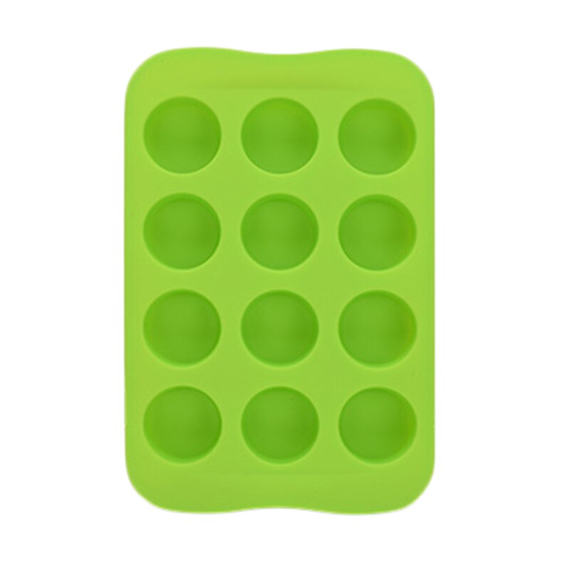 Ice Cube Tray Food Grade Silicone Mold Chocolate Mould 12 Grids Soft Ice Maker Jelly Pudding Mould Ice Cube Maker: Green-A