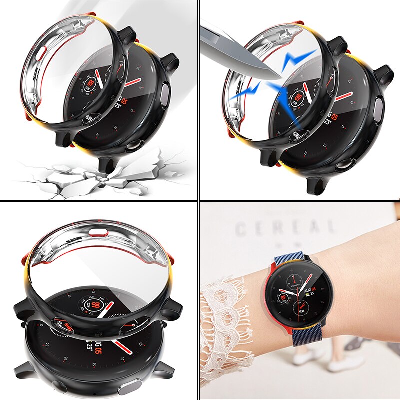 Screen Protector case for samsung galaxy watch active 2 for Galaxy Active 40mm/44mm Soft silicone full Protection cover case