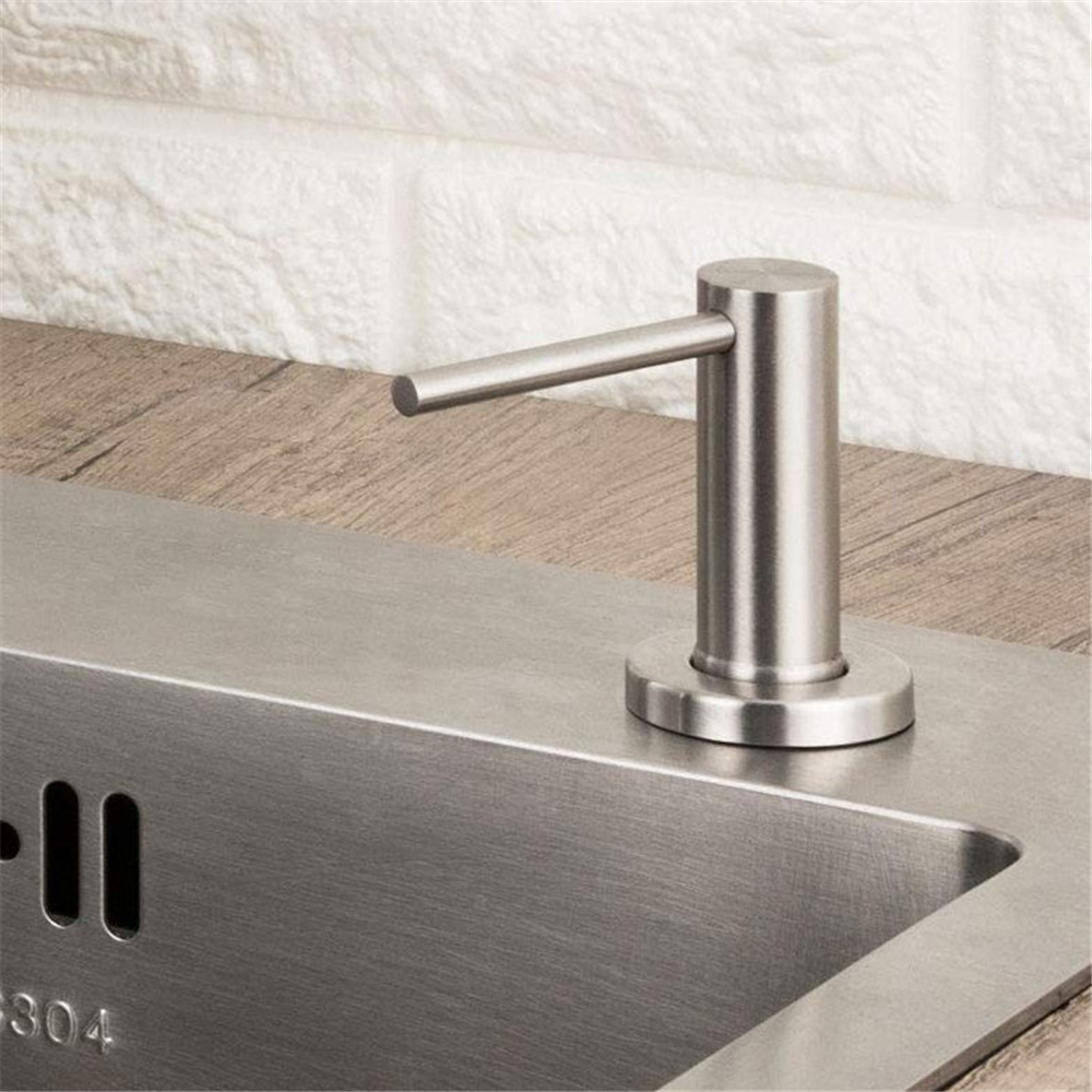 Stainless Steel Sink Liquid Soap Dispenser Pump Head Built-in Liquid Soap Bottle Hand Press Kitchen Detergent Dispenser Bottle