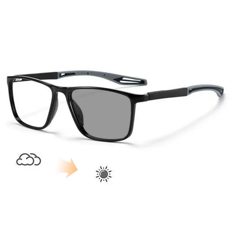 Gafas fotocromáticas deportivas para miopía, tendencia de , antiluz azul, gafas de visión cercana, gafas de protección solar anticolisión para exteriores: Verde / +150