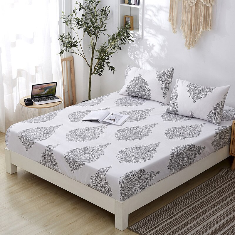 4pcs Simple Bedding Set with Pillowcase Duvet Cover Fitted Sheet Soft Printed Quilt Covers Home Decoration Bedclothes
