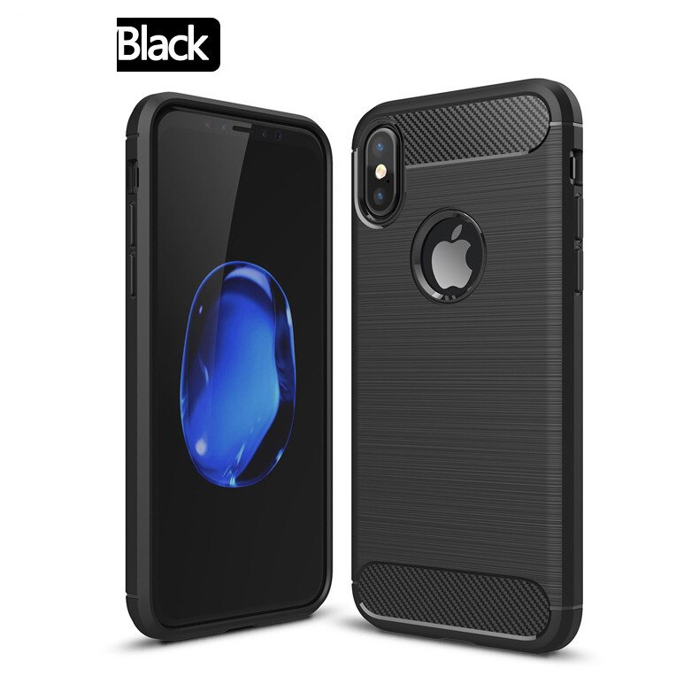 Rubber Carbon Fiber Case For iPhone 11 12 PRO MAX 7 7Plus 8 8Plus X XR XS MAX 5S SE 5 6 6S Ultra Thin Silicone Cover Coque: For iphone Xs Max