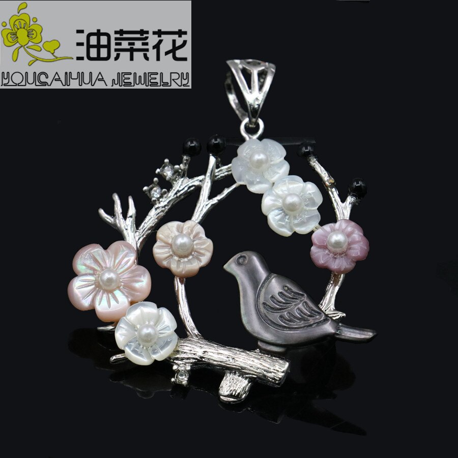 Flor hermosa chica Natural abulón concha marina mar concha de perla colgantes pájaro hipocampo joyería haciendo de para las mujeres: bird