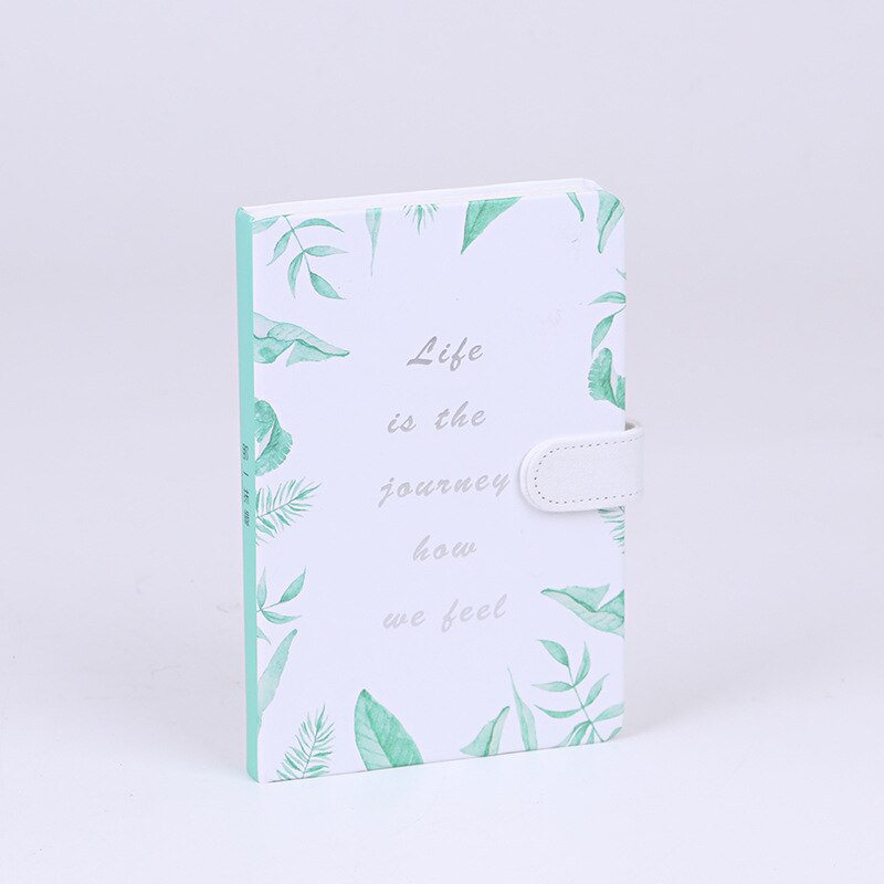 Cuaderno de tamaño B6, cuaderno con cubierta de hoja verde, planificador diario, papelería, página interior, carpeta de anillas, , escuela, suministros de oficina: Style 4