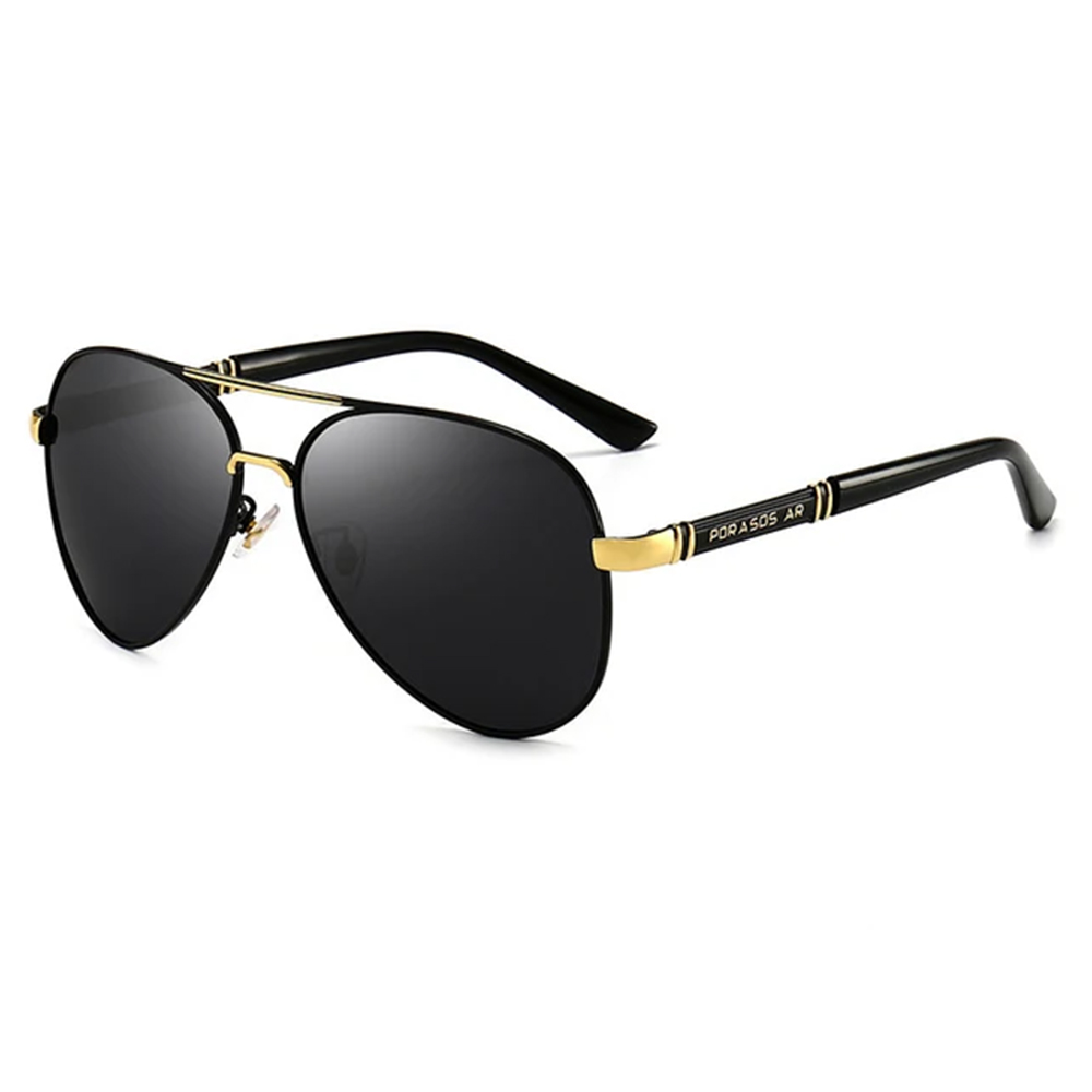 Polarisierte Herren-Sonnenbrille, Flieger-Sonnenbrille für Männer und Frauen, Metallrahmen-Brille für Reisen, Surfen, Fahren, Angeln, UV400: Gold