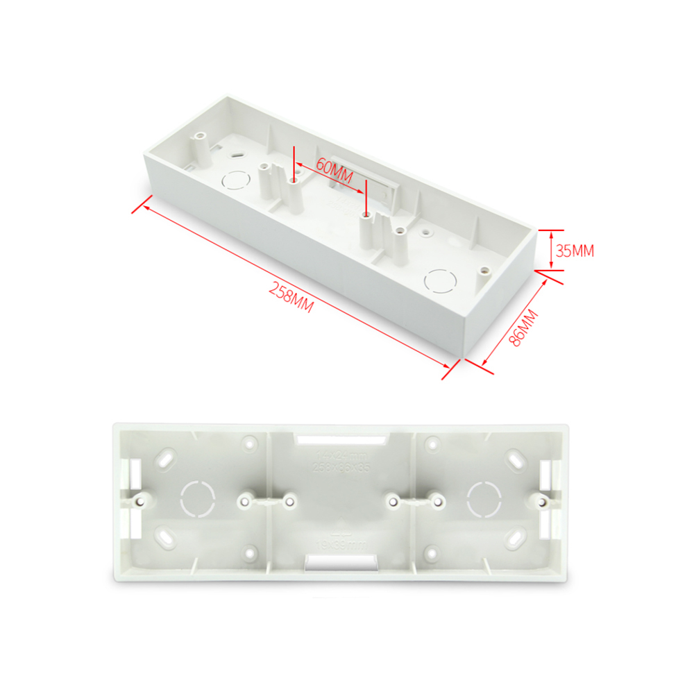 Installation Box Light Wall Switch Socket Base Model L86 L173 L258 L344 Surface Mount Junction Bottom Boxes Dark White Cassette: Lavender