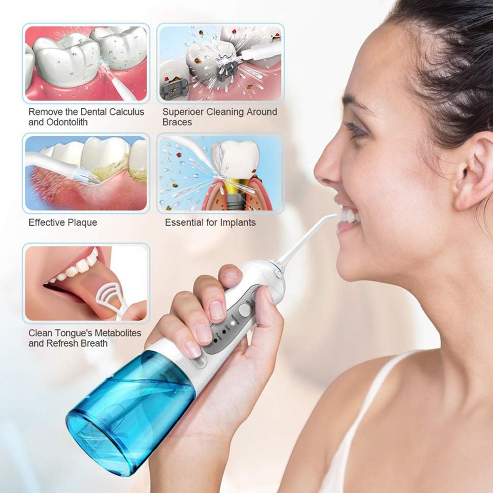 Durable Oral Irrigator Rechargeable Dental Water Flosser 300ml Extra Large Water Tank Teeth Cleaner High Oral Care Tools