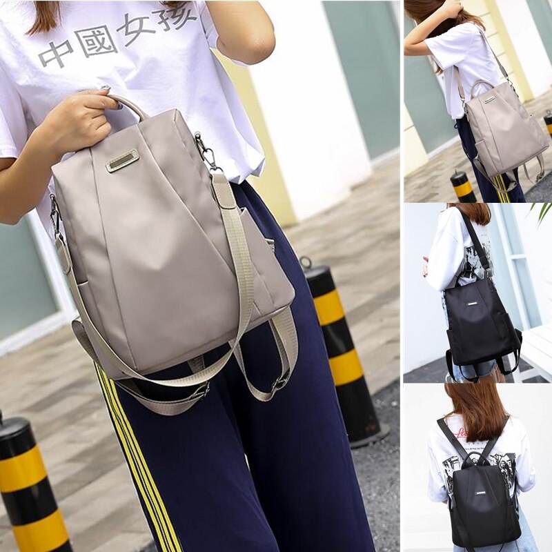 Femmes voyage sac à dos sac de voyage Anti-vol Oxford tissu sac à dos noir