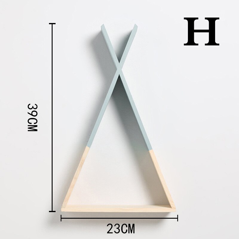 Estantería triangular de madera de estilo nórdico, colores bonitos estante de pared, estantería de almacenamiento de libros Trigon para el hogar, habitación de bebé, decoración DIY: Gris