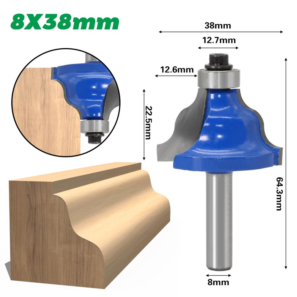 1pc 8mm" Shank Wavy Edge Molding Router Bit C3 Carbide Tipped Wood Cutting Tool woodworking router bits