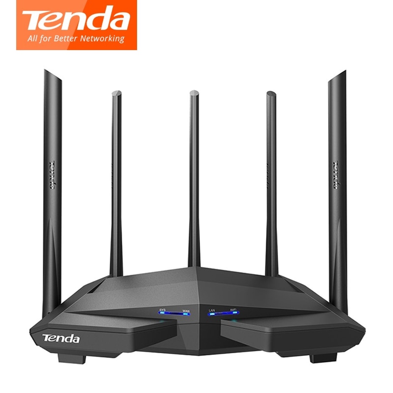 Tenda AC11/AC6/AC7/AC10 Wireless Wifi Router Gigabit Dual-Band AC1200 Repeater with 5*6dBi High Gain Antennas Wider Coverage