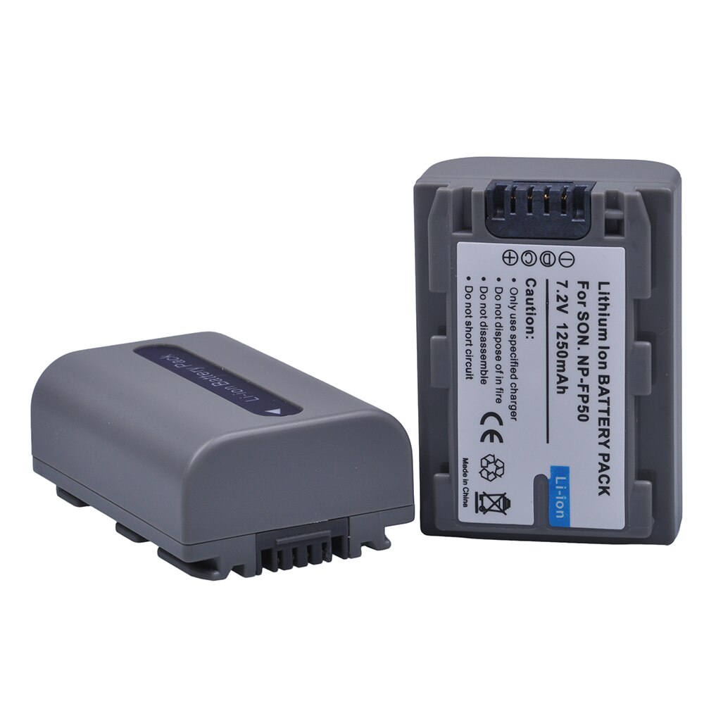 2Pc NP-FP50 NP FP50 NPFP50 Batteries for Sony NP-FP30 NP-FP50 NP-FP60 NP-FP70 NP-FP71 NP-FP90 Sony DCR-SX40 SX40R SX41 HDR-CX105