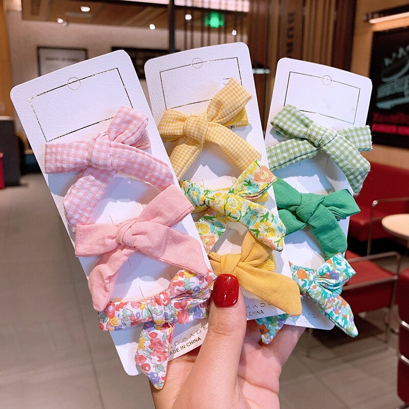 3 Stks/set Leuke Bows Haarspelden Voor Meisjes Bloem Print Haar Bogen Boutique Haar Clip Voor Kinderen Meisjes Haarspeldjes Haaraccessoires
