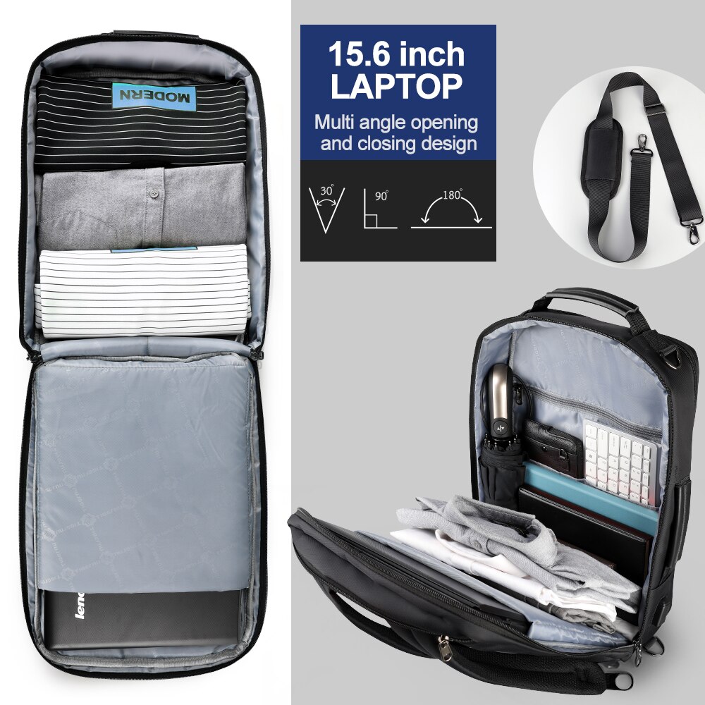 Tigernu 4 In 1 Multi Function Nylon Men's Business Backpack 15.6 Inch USB Charging Laptop Backpack Male Office Work HandBag