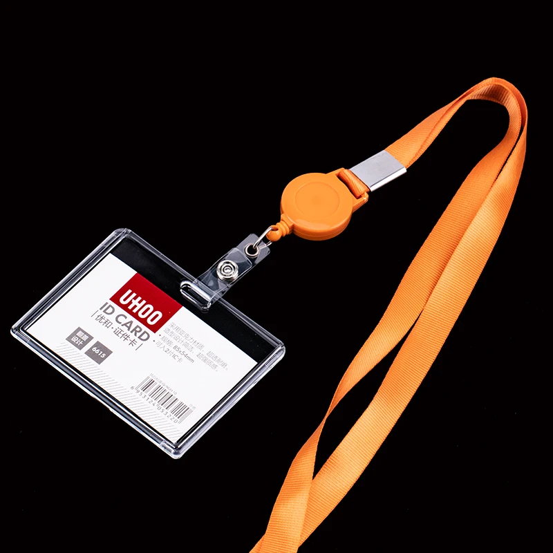 Etiqueta de identificación Horizontal Vertical de plástico duro transparente, acceso a tarjeta de trabajo de empleado, funda, funda, soporte para insignia: Gris claro